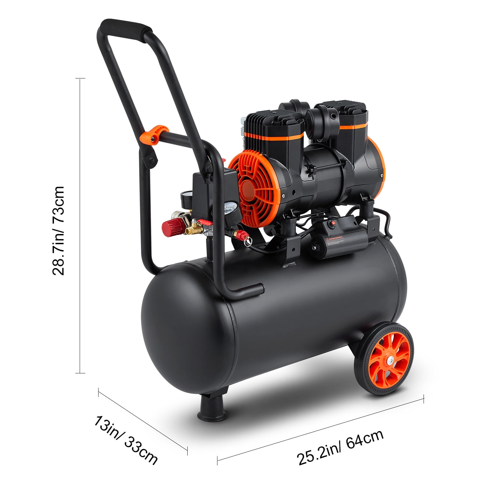 BENTISM 6.3 Gallon Air Compressor, 2 HP 3.35 CFM@90PSI Oil Free Air Compressor Tank & Max. 116PSI Pressure, 70 dB Ultra Quiet Compressor for Auto Repair, Tire Inflation, Spray Painting, Woodwork Nail