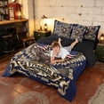 thumbnail image 4 of Manfei Bald Eagle Twin Bedding, 250 Freedom 1776-2026 Print Bedding Comforter Set, Ornate Navy Gold, Black Reversible 7 Pieces, 4 of 6