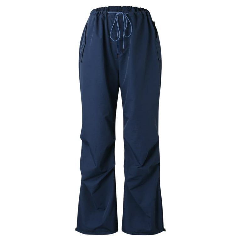 Gubotare Work Pants For Women Women's Comfy Pajama Pants Casual Drawstring  Wide Leg Pants,Blue S