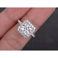 thumbnail image 4 of HeartsAndYou 3ct Princess Cut Moissanite Engagement Ring for Women 18k White Gold over Silver Halo Promise, 4 of 8