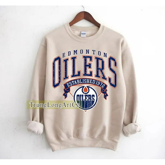 Edmonton Hockey Sweatshirt Crewneck, Vintage Oilers shirt, Edmonton Hockey Fan shirt, Hockey Tee, Oilers Sweatshirt