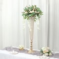 thumbnail image 6 of BalsaCircle 2 Gold Metal 40"Crystal Beaded Metal Trumpet Vases Centerpieces Party Events Decorations Supplies, 6 of 8