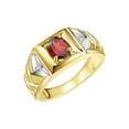 thumbnail image 6 of RYLOS Men's Rings 14K Yellow Gold Rings Designer Weave Band 7X5MM Oval Gemstone & Diamond Ring Garnet January Birthstone Rings For Men,  Size 10, 6 of 7