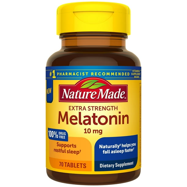 Nature Made Extra Strength Melatonin 10 mg Tablets, 70 Count Sleep Aid