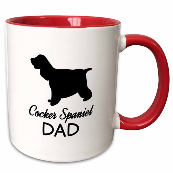 3drose, Cocker Spaniel Dog Dad, 11oz Two-tone Red Mug