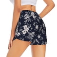 thumbnail image 3 of Goofa Retro Flower Printed Women 2 in 1 Running Shorts,Quick Dry Athletic Workout Shorts,High Waisted Athletic Shorts with Liner Pockets-XX-Large, 3 of 9