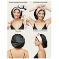 thumbnail image 2 of Gorro de seda para dormir 100% seda morera para mujer, color negro, 2 of 9