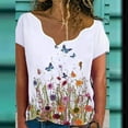 thumbnail image 1 of CEHVOM T-Shirt Ample Décontracté d'Été pour Femme à Manches Courtes Rondes à Imprimé Floral, 1 of 5