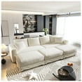 thumbnail image 3 of Timbernest 102.4" Oversized Sectional Sofa Modern Modular Cloud Couch with Deep Seating 4-Seater Corduroy Sofa for Living Room (Beige, 4 Seater with 3 Ottoman), 3 of 8