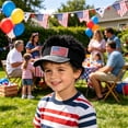thumbnail image 6 of July 4th Party Hat with Wig, Patriotic Rhinestone Baseball Cap, American Flag Themed Clothes Hat for Independence Day Celebration and Festive Photo Prop, 6 of 7