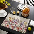 thumbnail image 3 of Watercolor Floral Placemats Set of 12, Spring Daisy Lily Lavender Garden Beige Placemats for Dining Table, Place Mats for Kitchen Tabletop, Waterproof Wipeable Dining Table Mats Set, 3 of 9