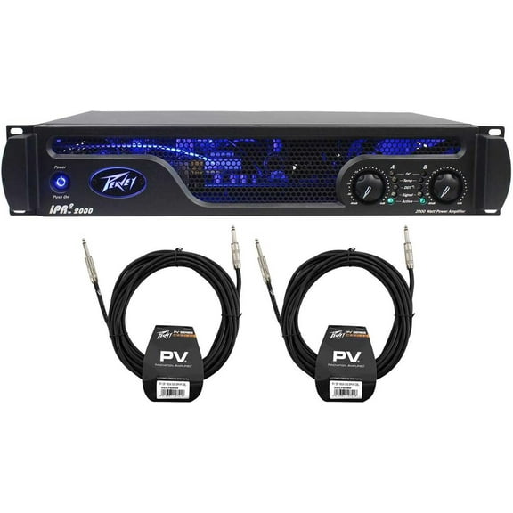 Peavey IPR 2 2000 2-Channel Lightweight 2000W Power Amplifier   2 PV25 Speaker Cable