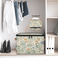thumbnail image 6 of ADECORIVY Vintage Artistic Wildflowers Storage Bin with Lid, Decorative Storage Boxes Cube for Shelves, Foldable Storage Baskets Closet Clothes Organizer with Handles, 6 of 8