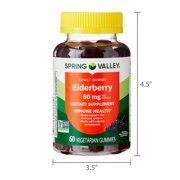 Spring Valley Elderberry Adult Gummies Dietary Supplement, 50 mg, 60 Count
