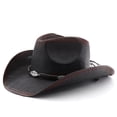 thumbnail image 4 of SRZYMJ Cowboy Hat,Cowgirl hat,Brown Cowboy Hats for Women/Mens Straw Wide with Shapeable Brim Western Cowboy Hat for Womens, 4 of 5