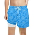 thumbnail image 4 of RMGVDSD Boys Swim Trunks With Compression Liner Boys Swim Shorts Comfort Elastic Waist Knee Length Active Shorts For Kids Lightweight Casual Beachwear 7-8 Years, 4 of 4