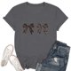 thumbnail image 1 of Camiseta informal de mujer con estampado de lazos: cuello redondo, manga corta, mezcla de poliéster y spandex, tallas S-XXL, para todas las estaciones, 1 of 3