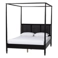 thumbnail image 6 of Baxton Studio Marisela 4 Piece Black Bedroom Set Rattan Headboard Queen, 6 of 6