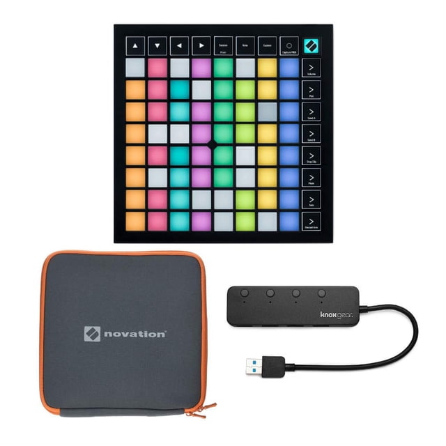 Controlador MIDI Novation Launchpad X con Kit y Hub USB