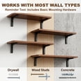 thumbnail image 3 of Riousery Wood Floating Shelves Set of 2, 23.6" Wall Mounted Shelves with Metal Brackets, Walnut Wall Shelves for Bathroom, Bedroom, Living Room, Kitchen, 3 of 8