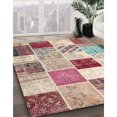 thumbnail image 2 of Ahgly Company Indoor Square Contemporary Cherry Red Patchwork Area Rugs, 6' Square, 2 of 6