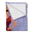 thumbnail image 2 of Spanish Soft Flannel Fleece Throw Blanket, Daincing Cartoon Lady with a Fan and Ethnic Clothes, Cozy Plush for Indoor and Outdoor Use, 60" x 80", Maroon Vermilion, by Ambesonne, 2 of 5