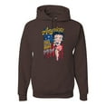thumbnail image 1 of Wild Bobby, Betty Boop America Land of the Free Home of the Brave Betty Boop Unisex Hoodie Sweatshirt, Brown, Medium, 1 of 5