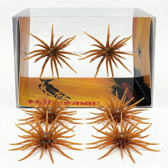 BARMOTU 4Pcs Floating Sea Urchin Soft Fishing Lures, 2.36" TPR Creature Baits with Lifelike Tentacles & Holographic Flake, Tear-Resistant Artificial Plastic Swimbaits for Saltwater & Freshwater