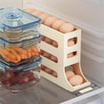 thumbnail image 5 of Egg Holder for Fridge,4 Tiers Auto Rolling Egg Dispenser for Refrigerator,Space-Saving Egg Rack,30 Eggs Organizer (Grey), 5 of 5