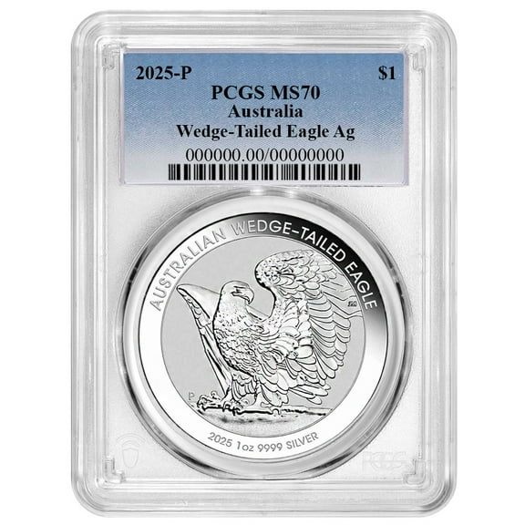 2025 $1 Australian Silver Wedge Tailed Eagle PCGS MS70 Blue Label