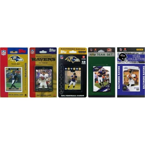 C & I Collectables RAVENS5TS NFL Baltimore Corbeaux 5 Différents Ensembles de Cartes à Collectionner sous Licence