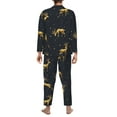 thumbnail image 5 of Bingfone Men'S Pajama Set 2 Piece Loungewear Pjs, Long Sleeve With Pajama Pants-Christmas Deers, 5 of 9