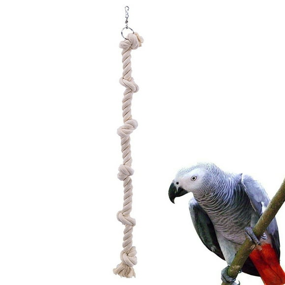 Cheers Pet Bird Parrot Cotton Rope Knot Climbing Hanging Cage Decor Swing Chew Toy