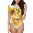 thumbnail image 1 of Balery Honey Bee Body de cuello redondo de manga corta para mujer Tops de manga corta Tops básicos-Medium, 1 of 7