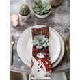 thumbnail image 2 of Christmas Snowman Cloth Napkins Set of 6 Reusable Dinner Napkins, Xmas Snowflake Elk Tree Balls Red Plaid Cocktail Napkin Washable Table Napkins for Wedding/Holiday Party/Baby Shower 20"x20", 2 of 7