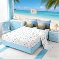 thumbnail image 4 of Manfei Oil Painting Coastal Ocean Bedding Comforter Set for Kids Boys and Girls, Daisy Flower King Bedding Sets, Stars Reversible 7-Piece, 4 of 6