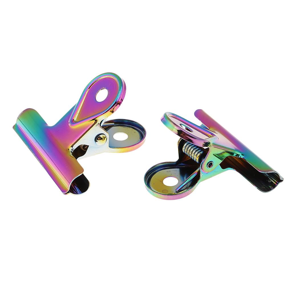 3x Rainbow Metal Bulldog Clip Binder Clips for Food Bags Art Craft Picture 