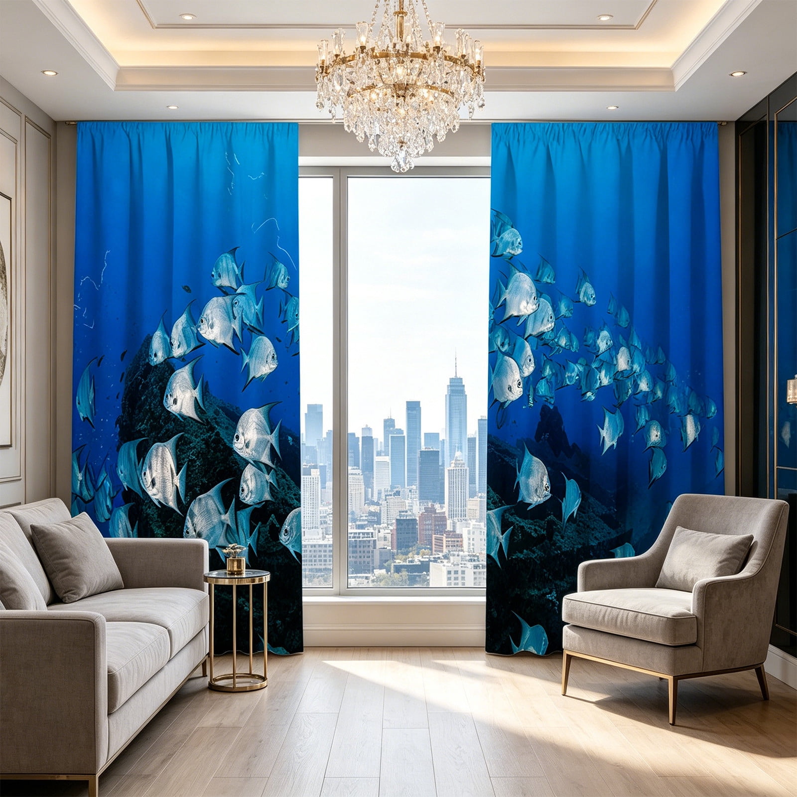 Fashion Printed Light Blocking Curtain with Pleated Design, Suction Cup Window Cover for Room Darkening and Privacy, Portable Window Shade for Home Office and Bedroom Decor