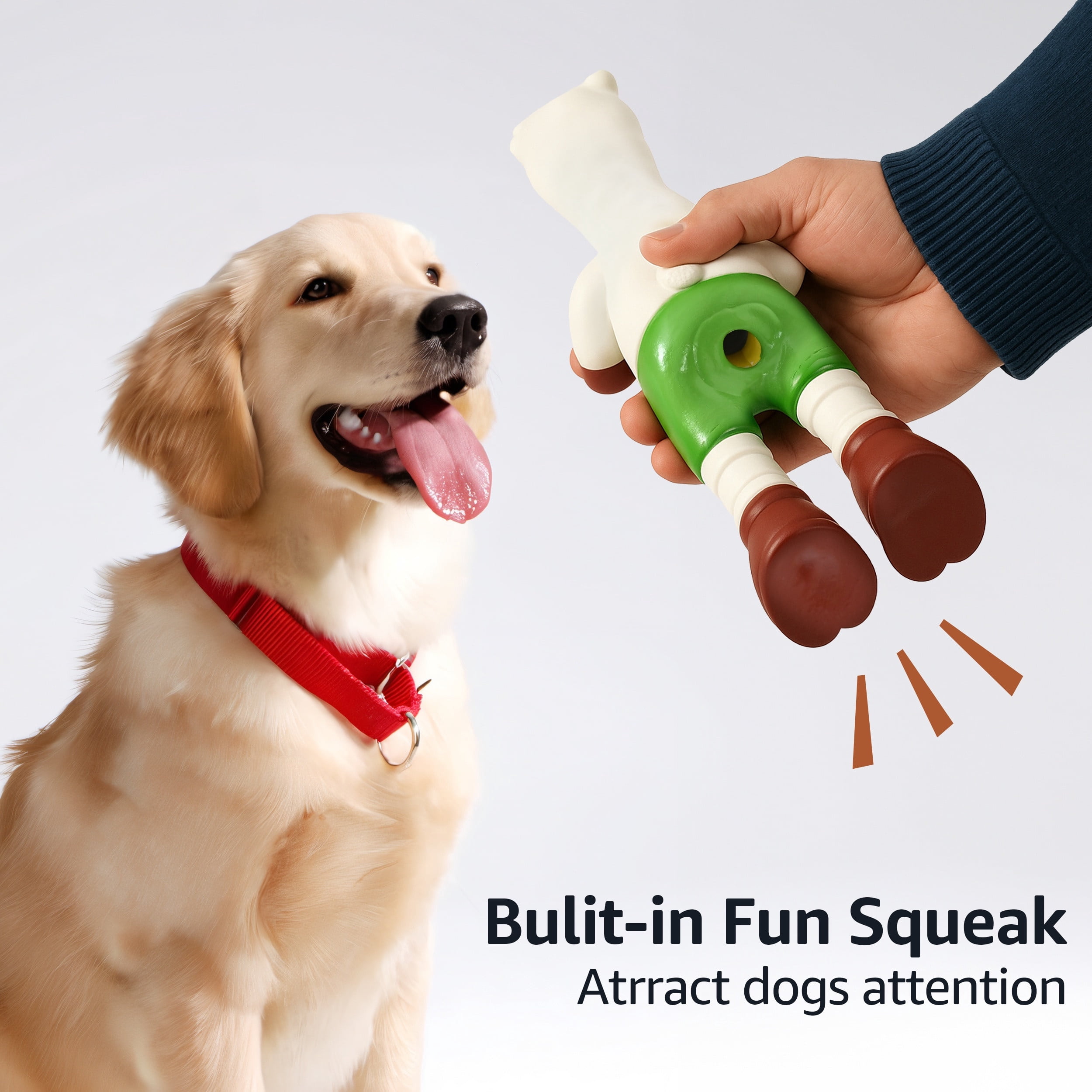 Max & Marlow 9.2" Squeaky Dog Toys for Small Dog, 3 Pack Funny Latex Puppy Chew Toys