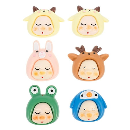 

6Pcs Piggy Fridge Magnets Cartoon Fridge Magnet Stickers Refrigerator Decor (Random Style)
