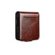 thumbnail image 3 of QIALINO For Samsung Galaxy Z Flip7 5G Case with Card Holder Genuine Cow Leather Stand Phone Cover Brown, 3 of 5
