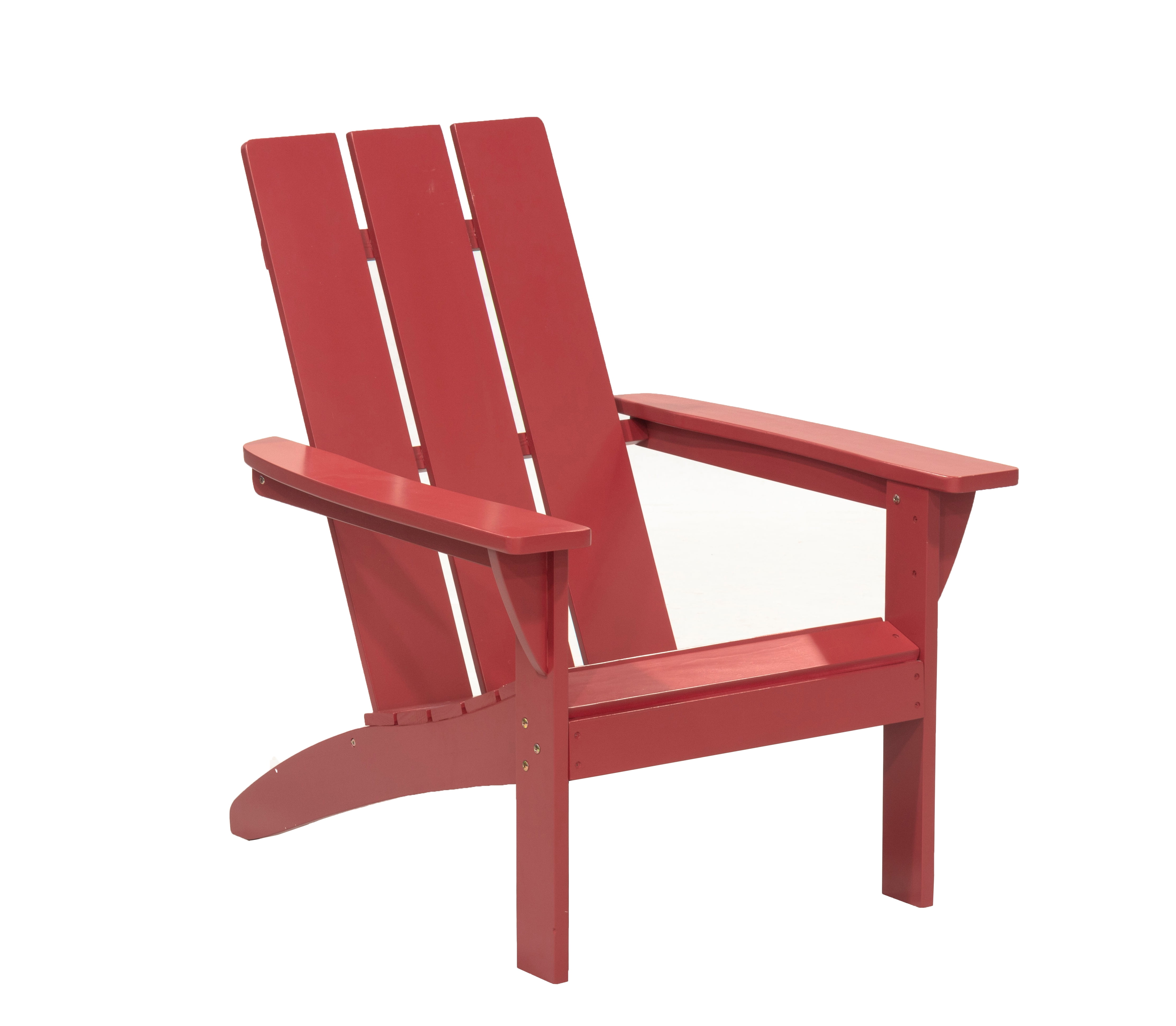 Outdoor Patio Garden Furniture 3-Piece Wood Adirondack Chair Set, Weather Resistant Finish,2 Adirondack Chairs and 1 Side Table-Red