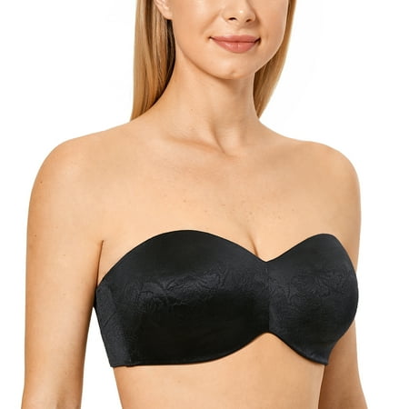

Delimira Women s Strapless Bra for Large Bust Unlined Underwire Jacquard Minimizer