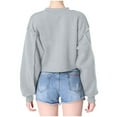 thumbnail image 3 of Bowake Sweat-Shirts Décontractés Col Rond Manches Longues Couleur Unie Pull Tops de Chute Blouse, 3 of 6