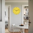 thumbnail image 4 of Wall Clock Yellow Linen Texture Clocks PVC Silent Non-Ticking Battery Operated Decorative Farmhouse Solid Color Round Clock for Home Living Room Kitchen Bedroom Office School Wall Decor 10 Inch, 4 of 9