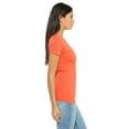 thumbnail image 3 of Bella + Canvas, The Ladies' Jersey Short-Sleeve Deep V-Neck T-Shirt - CORAL - S, 3 of 4
