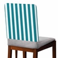 thumbnail image 2 of Teal Striped Chair Back Covers, Removable Chair Covers for Dining Chairs Set of 4, Washable Chairs Slipcovers Back Seat Protector for Wedding Party 19"x20", 2 of 9