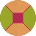thumbnail image 1 of Ahgly Company Indoor Round Patterned Orange Red Orange Area Rugs, 4' Round, 1 of 1