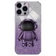 thumbnail image 1 of KAIYANG Funda para iPhone 16 Pro con soporte de astronauta, carcasa de PC y TPU con purpurina brillante, color negro, morado y multicolor, 1 of 5