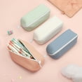 thumbnail image 2 of Pencil Bag, Pencil Pouch Extra Large Capacity Storage Organizer Zipper Bag PU Leather, Cute Simple Pencil Pouch for Stationery, School Supplies, Make Up Cosmetics, 2 of 7